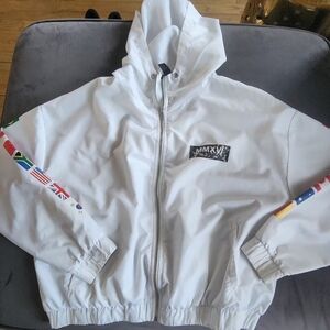 Forever 21 Cream Zip-Up Jacket
